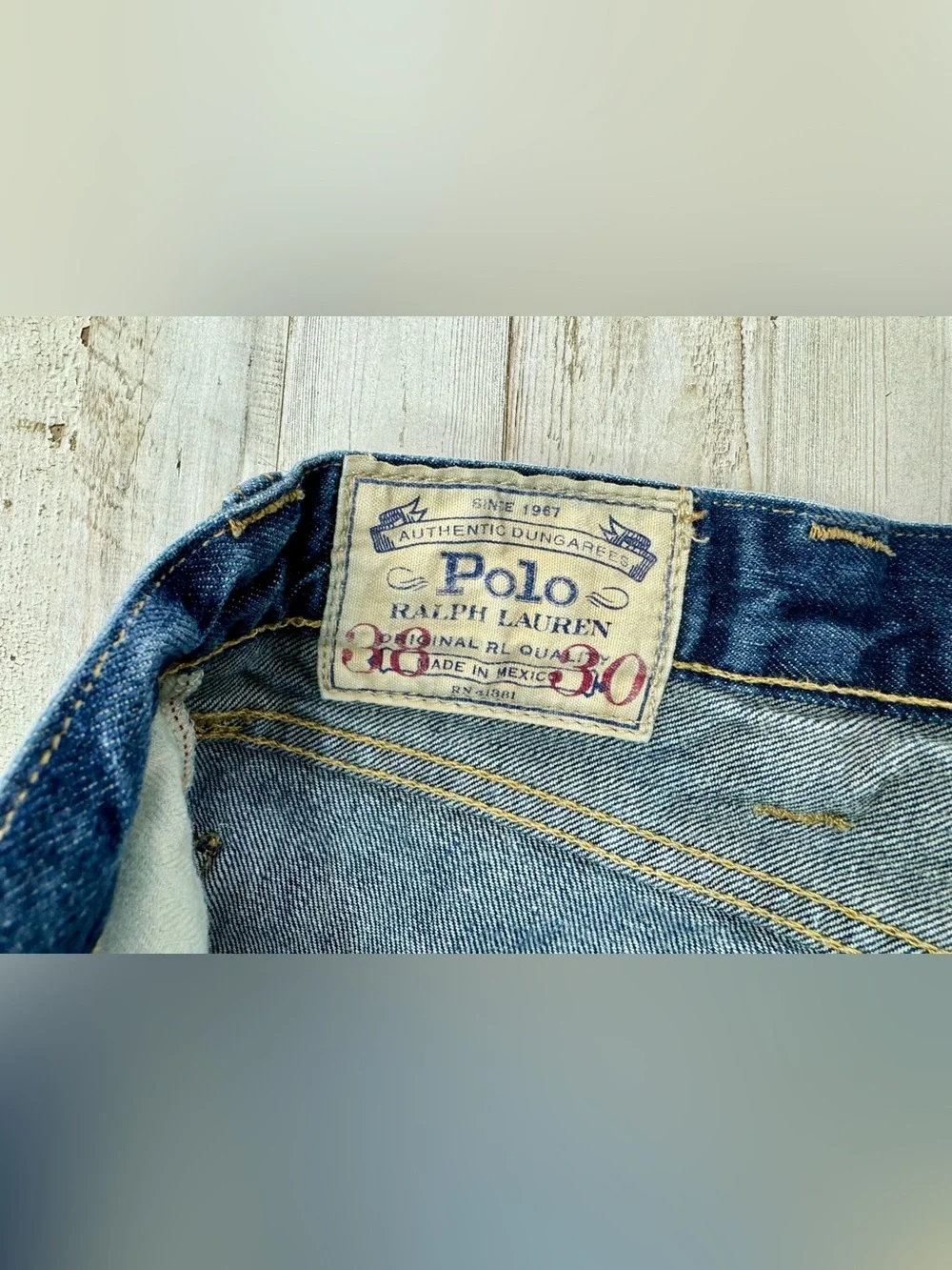 Polo Ralph Lauren Varick Slim Straight Jeans Mens Size 38x31 Medium Wash Denim